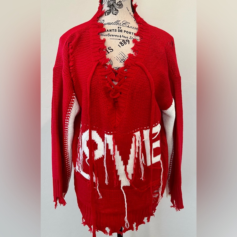 Women’s Size Small Oversized Red Sweater